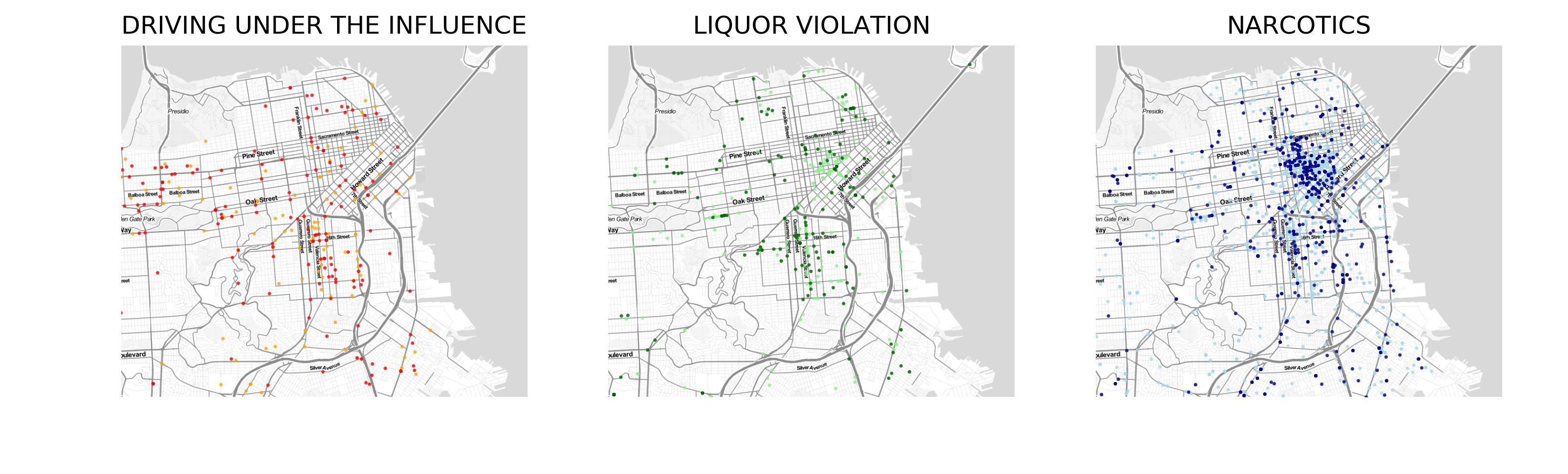 Location of offenses in SFO